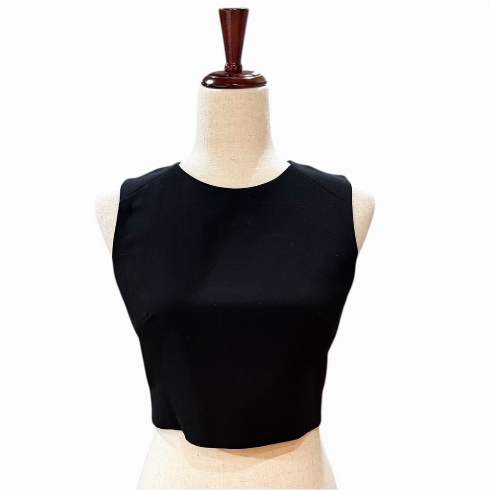 FRENCH CONNECTION Sundae Whisper Black Sleeveless Crop Top Size 4
